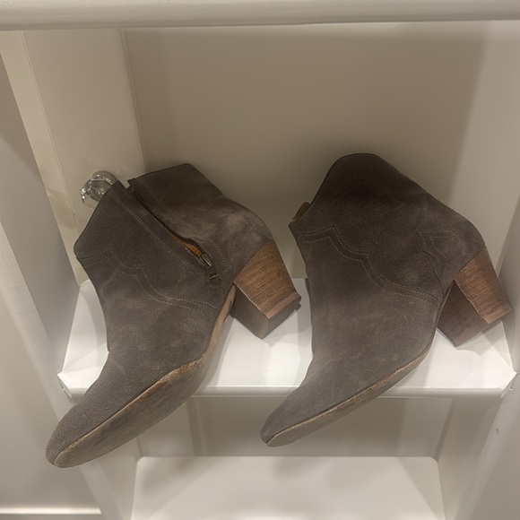 Isabel Marant Dicker Taupe Gray Suede Western Ankle Booties Size EU 38/US 8 - Picture 2 of 6